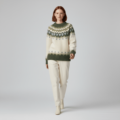 Nordisch Inspirierter Winterstrickpullover - Paula