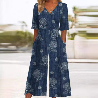 Luchtige & Stijlvolle Dames Jumpsuit met Wijde Pijpen – Elina