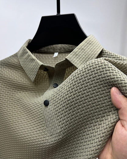 Ademend heren poloshirt met mesh-details en slim fit - Milan