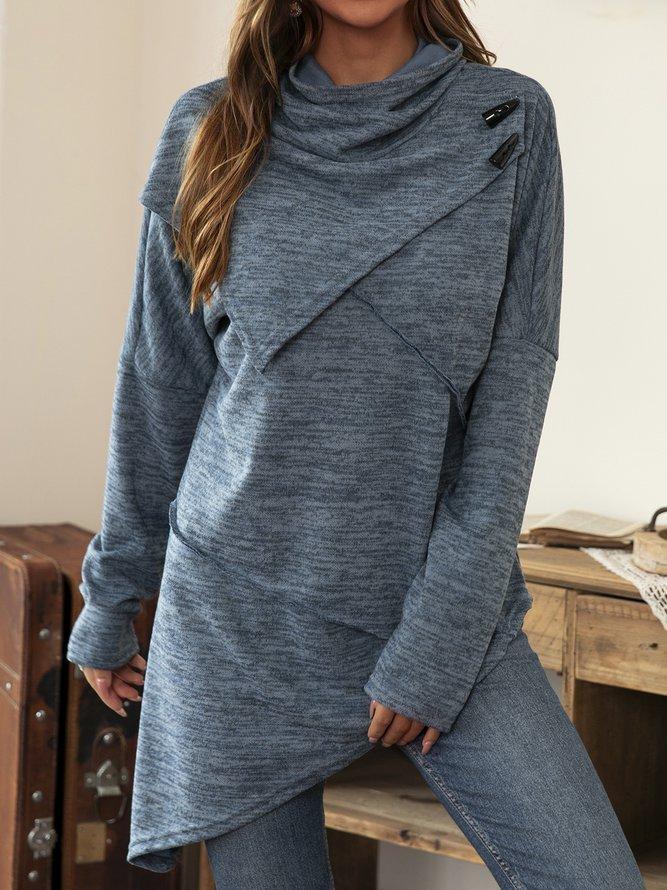 Asymmetrisch Shirt met Waterval Kraag - Liora