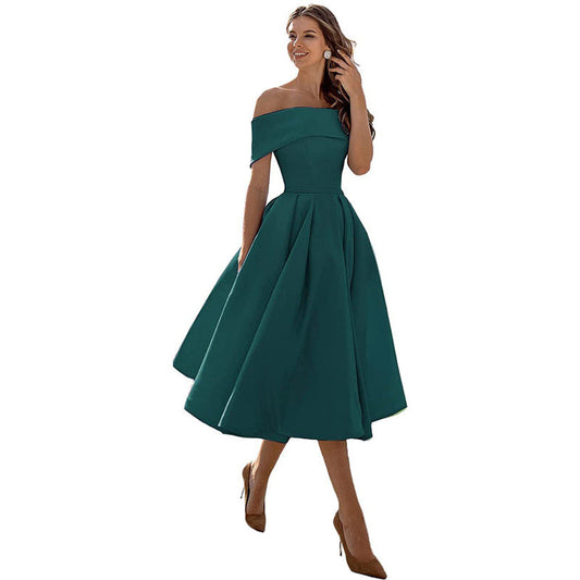 Schouderloos & Bodycon Satijnen Partyjurk - Mirella