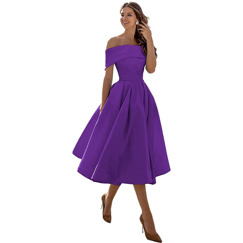 Schouderloos & Bodycon Satijnen Partyjurk - Mirella