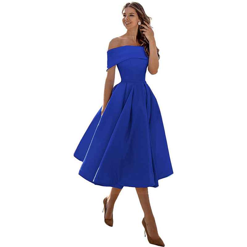Schouderloos & Bodycon Satijnen Partyjurk - Mirella