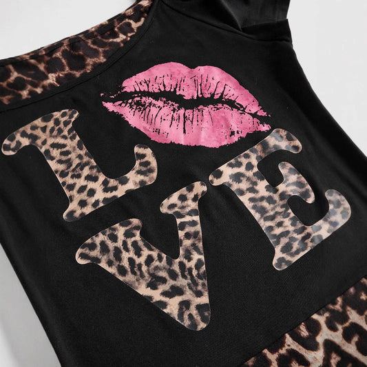 Trendy dames off-shoulder shirt met luipaardprint - Zaria