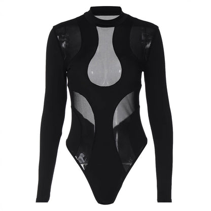 Trendy dames bodysuit met uitsneden en mesh-inzetten - Nayeli