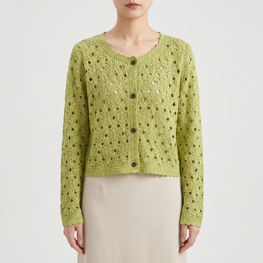 Openwork Crochet Cardigan -  Lorena