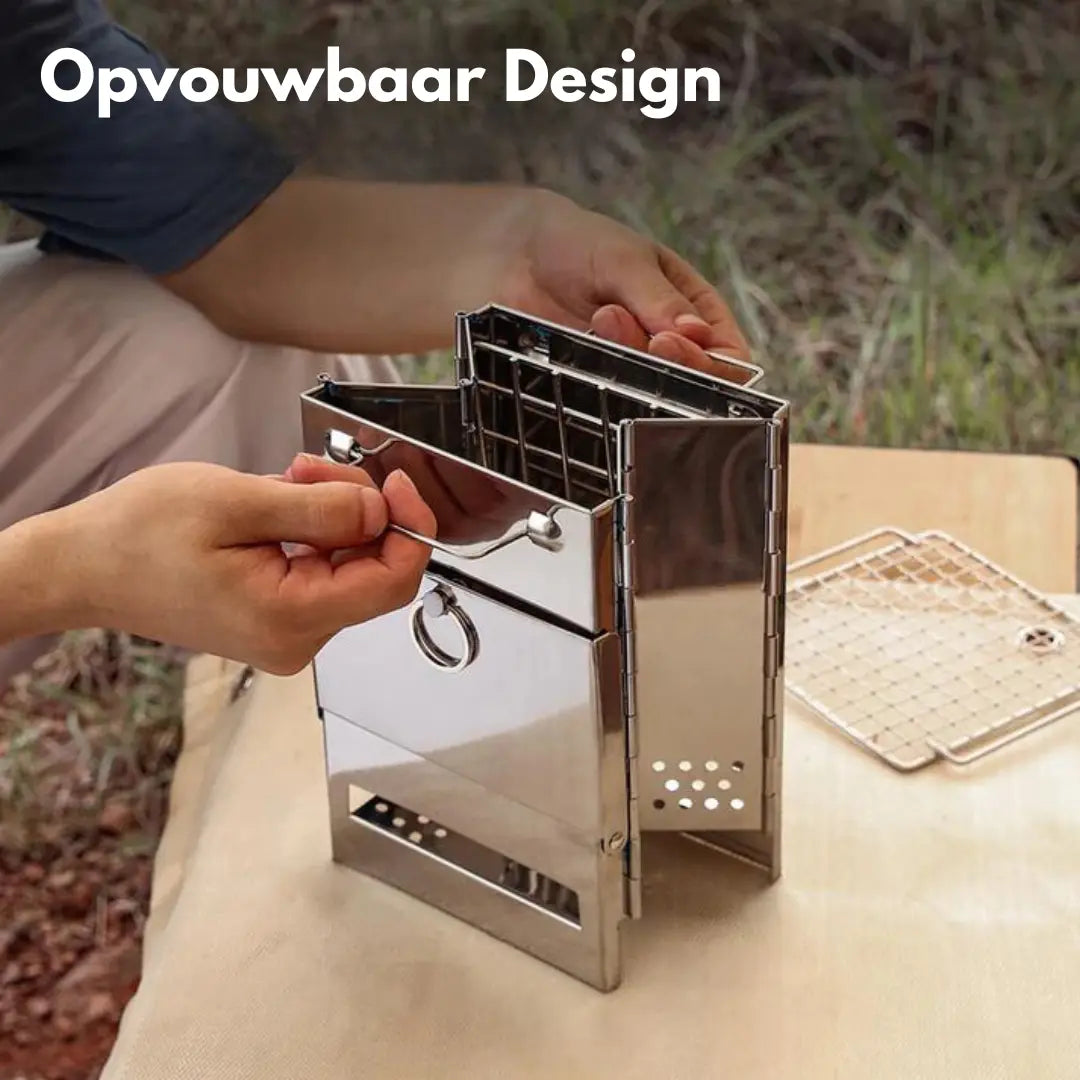Opvouwbare RVS Houtkachel - TrailFlame