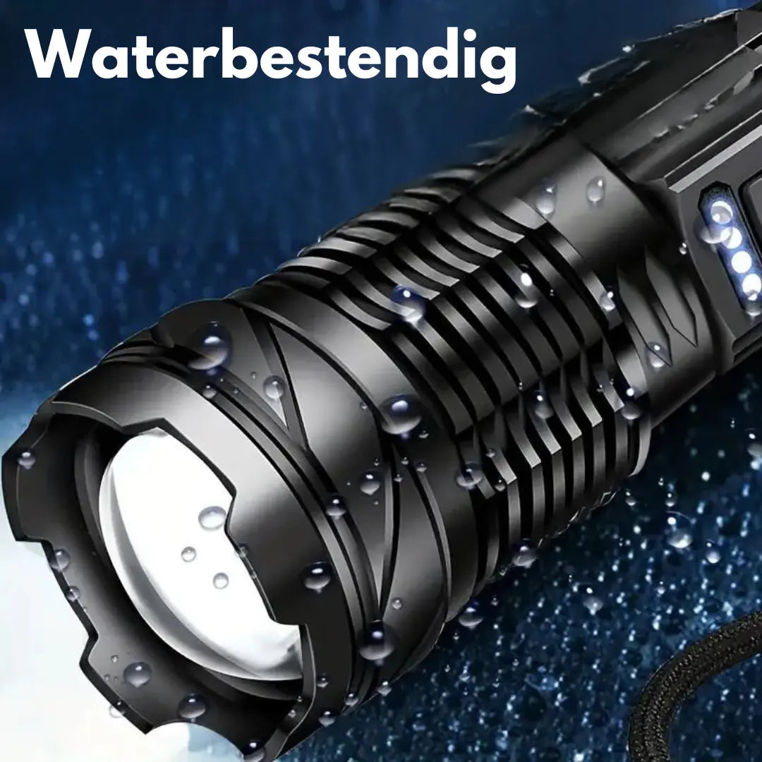 PowerBeam militaire zaklamp in zwart, andere aanblik