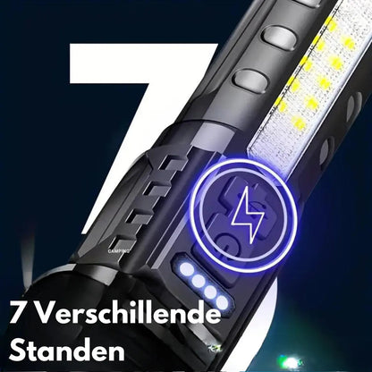 PowerBeam militaire zaklamp in zwart, detail