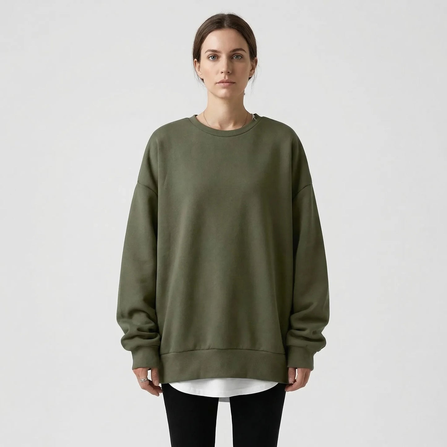 Oversized Crew Neck Jumper - Ruby