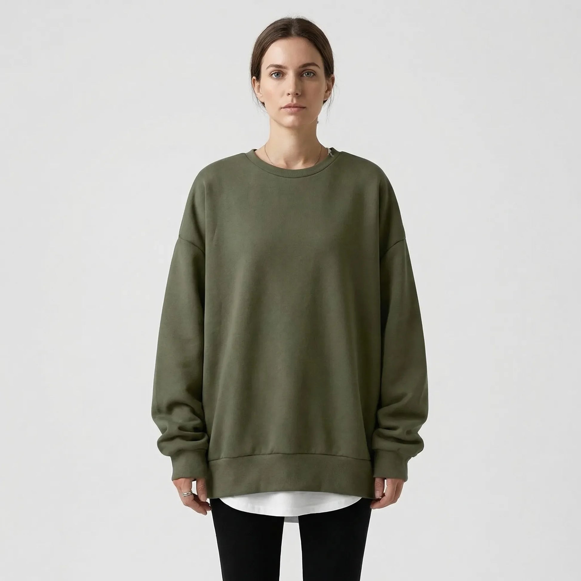 Oversized Crew Neck Jumper - Ruby