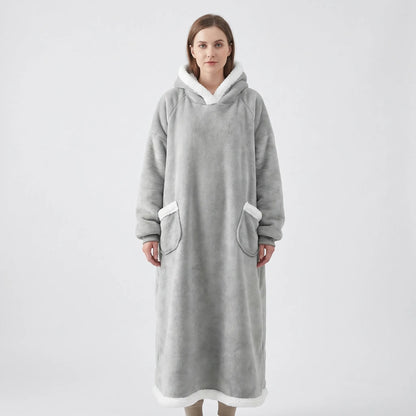 Oversized Hooded Blanket With Front Pocket - Lola