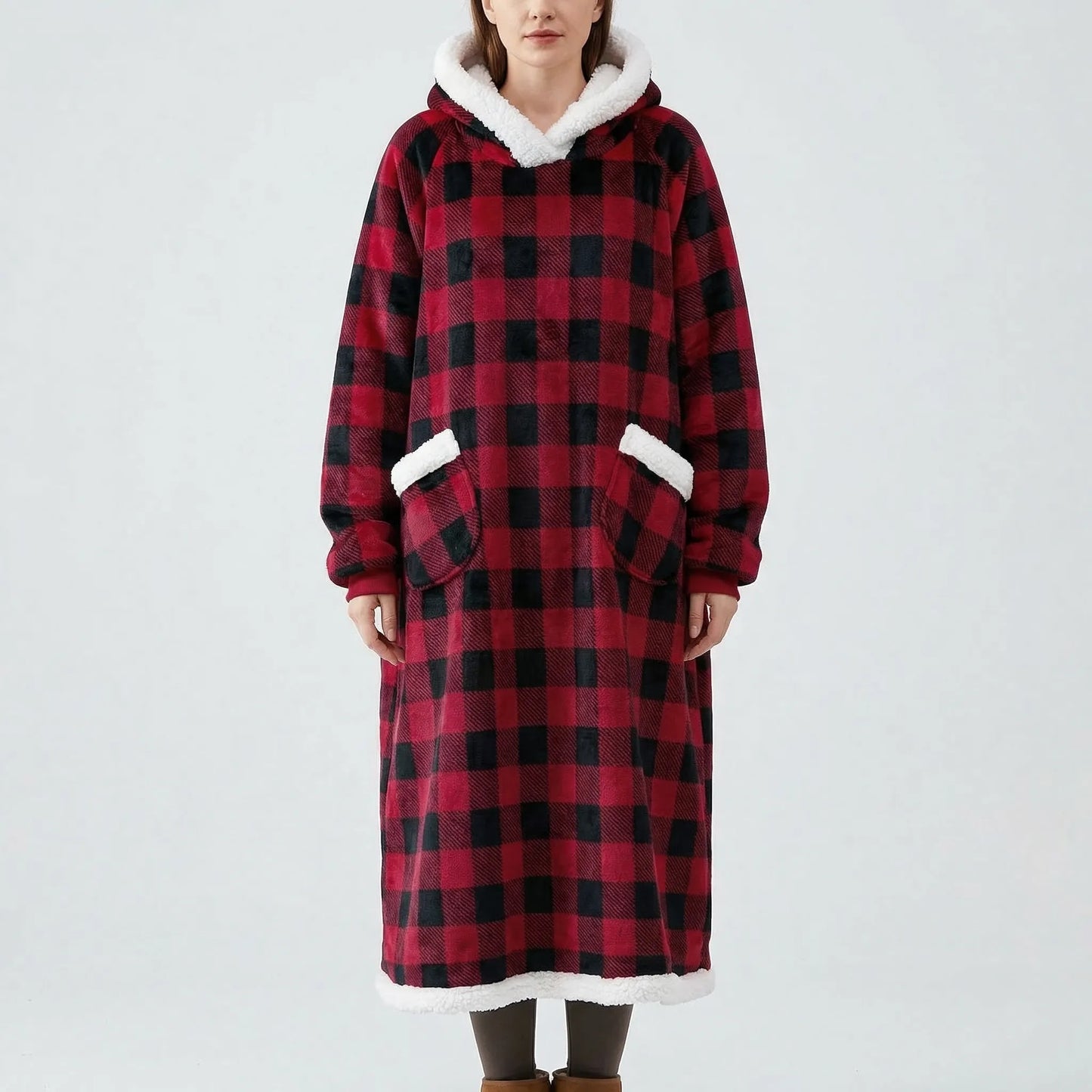 Oversized Hooded Blanket With Front Pocket - Lola