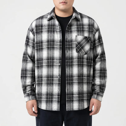Oversized Plaid Long Sleeve Shirt - Raymond