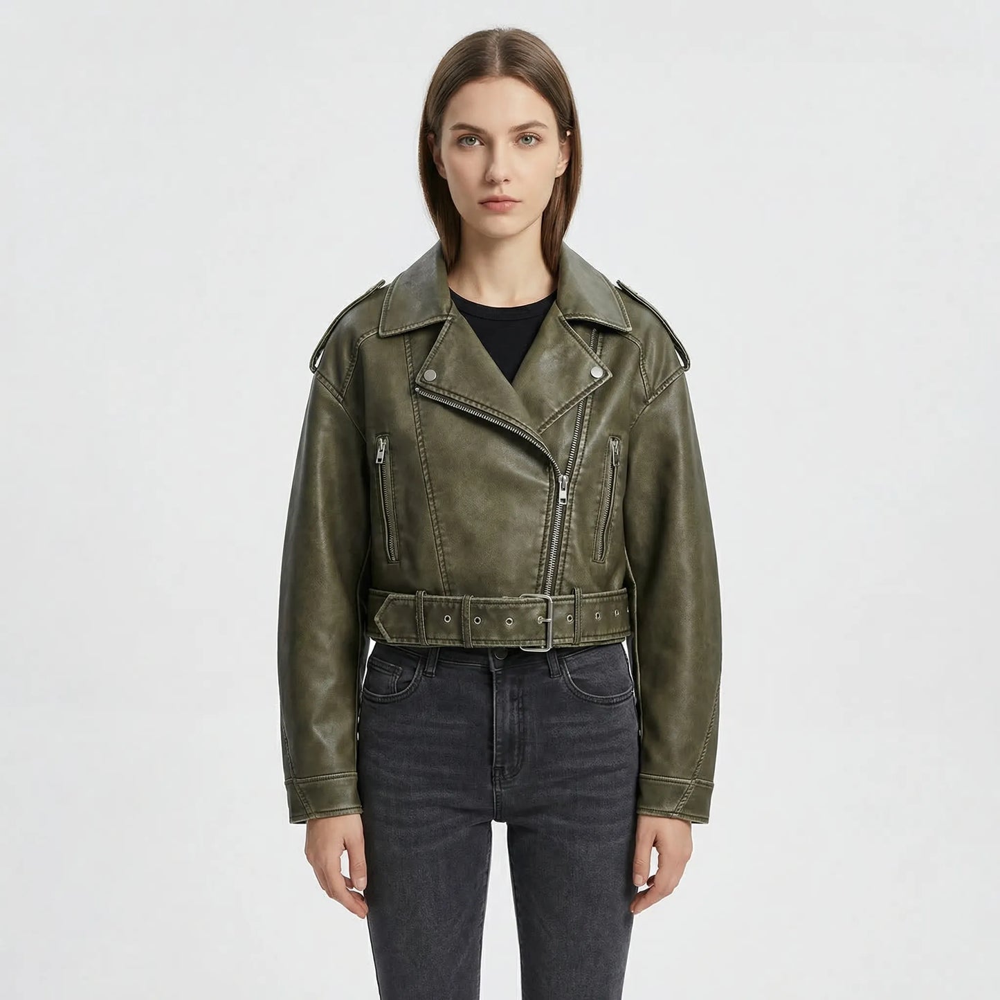 Oversized Vintage Biker Jacket - Jane