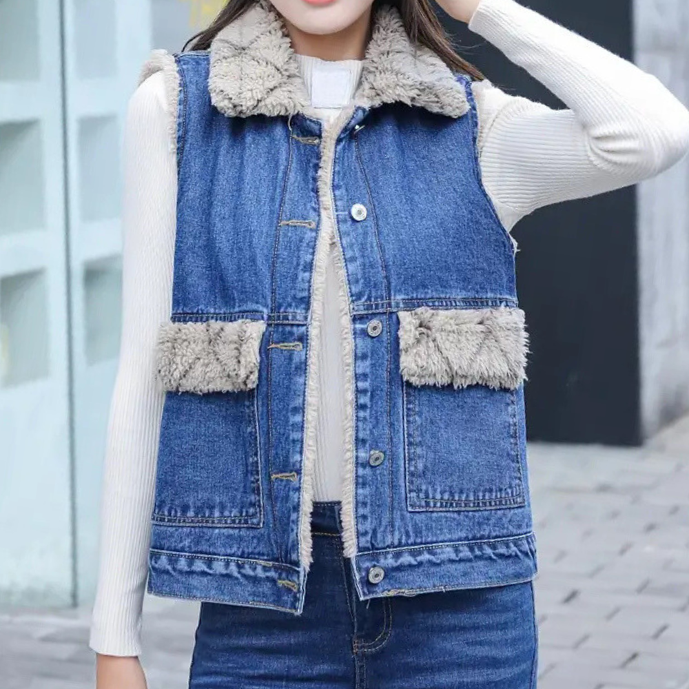 Moderne Denim Bodywarmer voor Dames - Noa