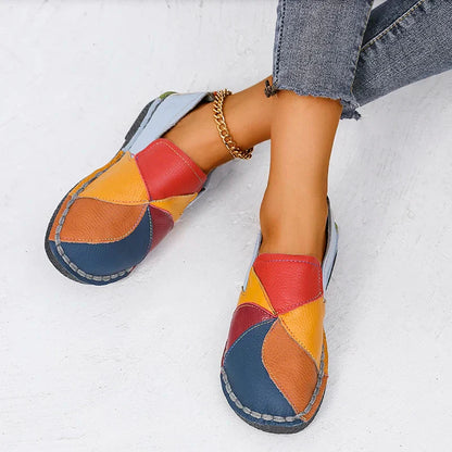 Patchwork Slip-On Flat Loafer - Cecilia
