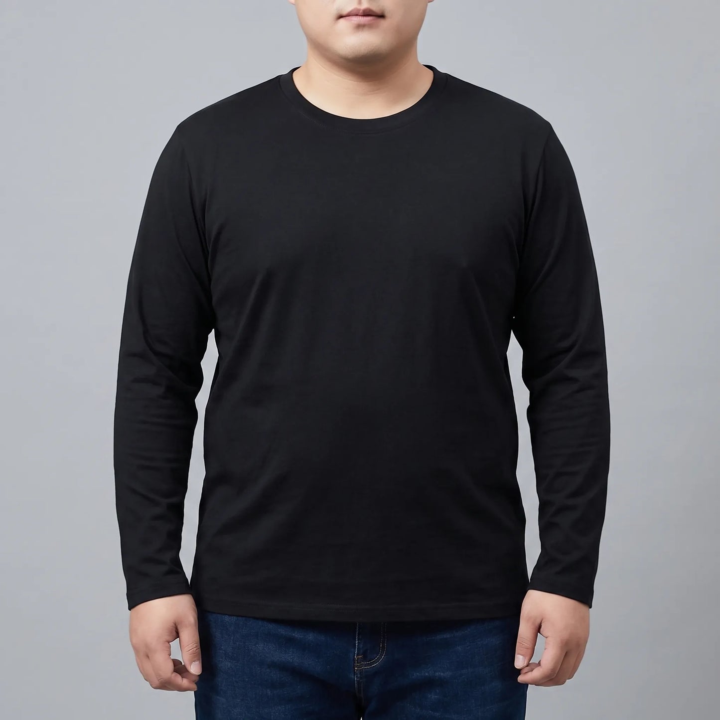 Plain Long Sleeve Crew Neck Tee - Josh