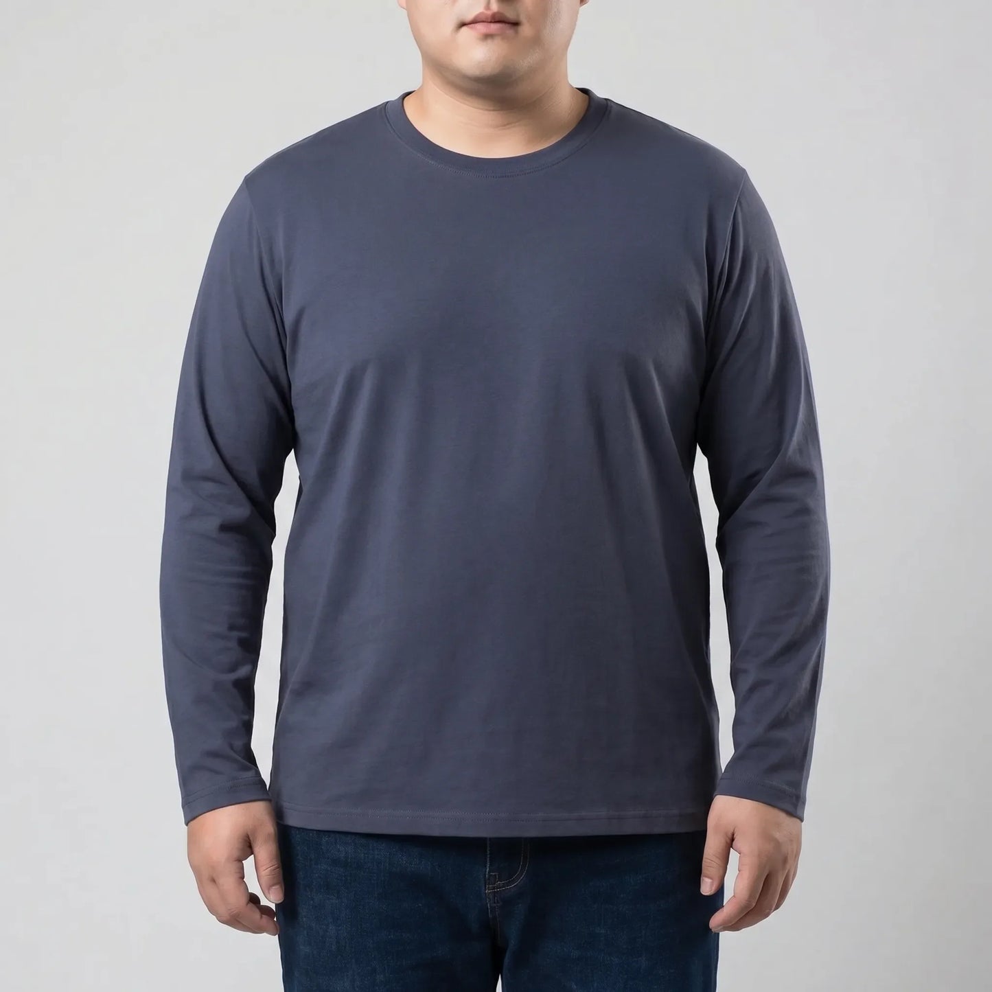 Plain Long Sleeve Crew Neck Tee - Josh
