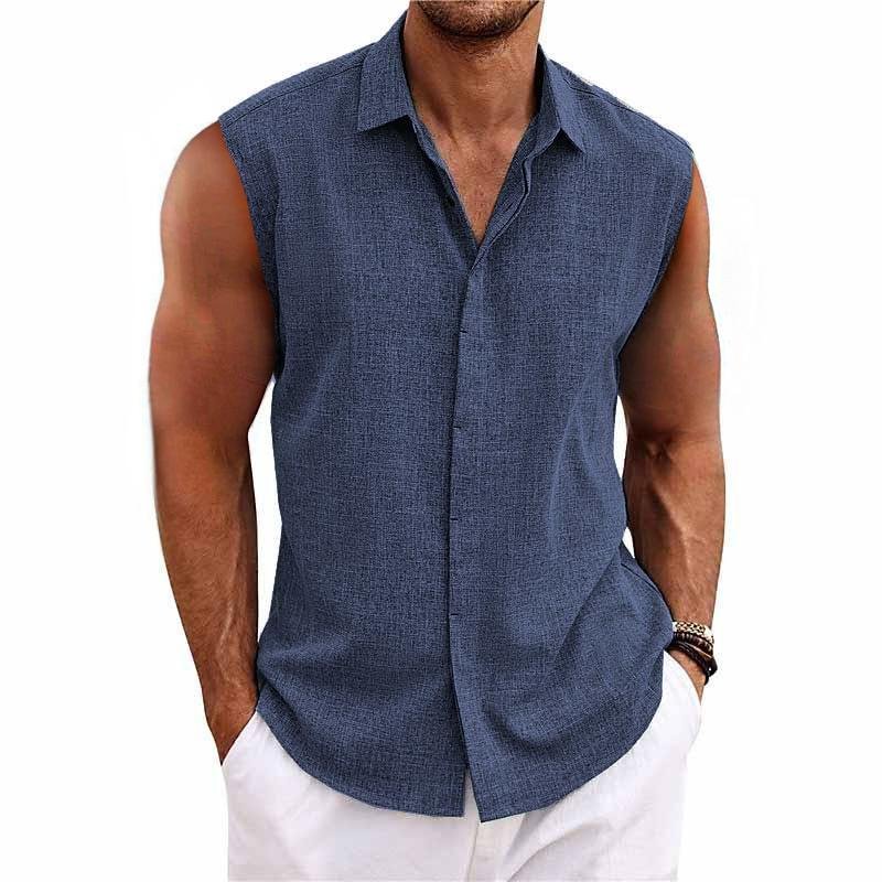 Plain Summer Shirt Without Sleeves - Luis