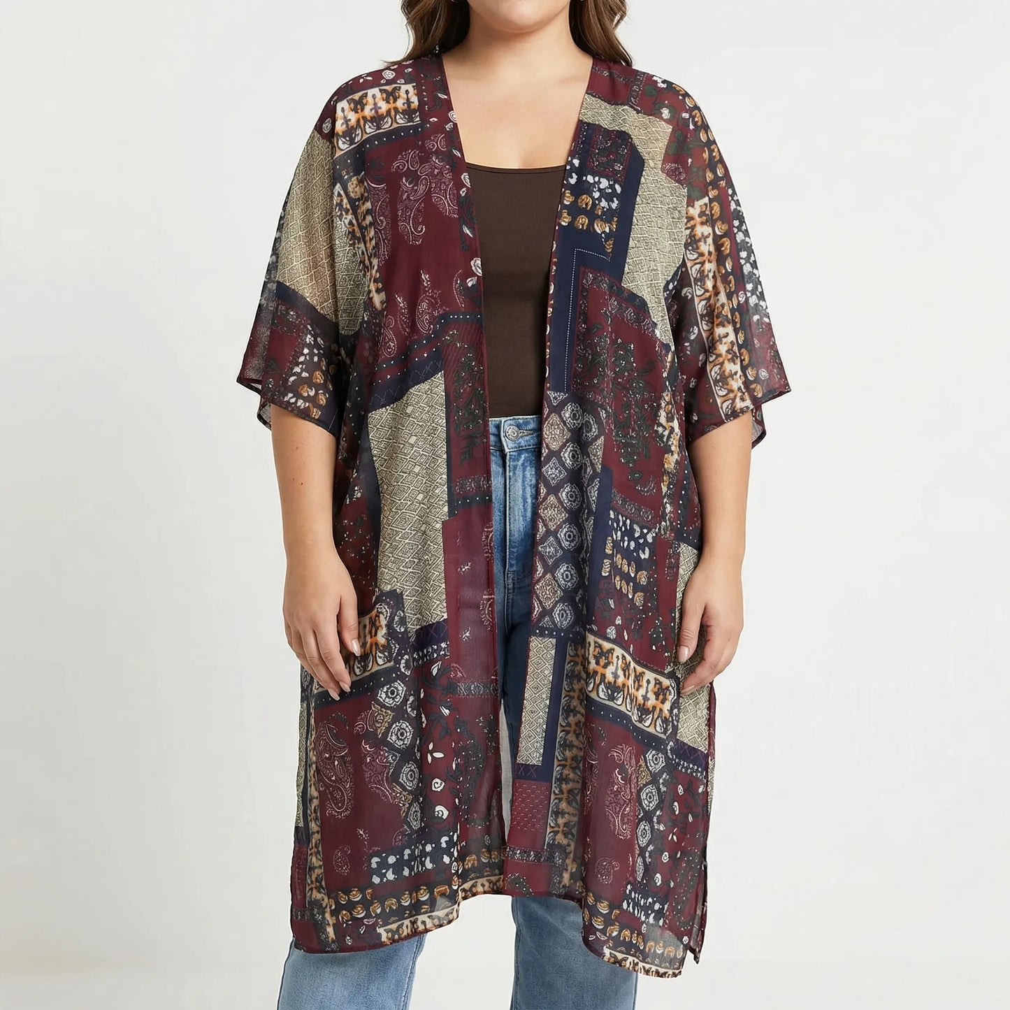 Plus-Size Bohemian Style Beach Duster - Patty