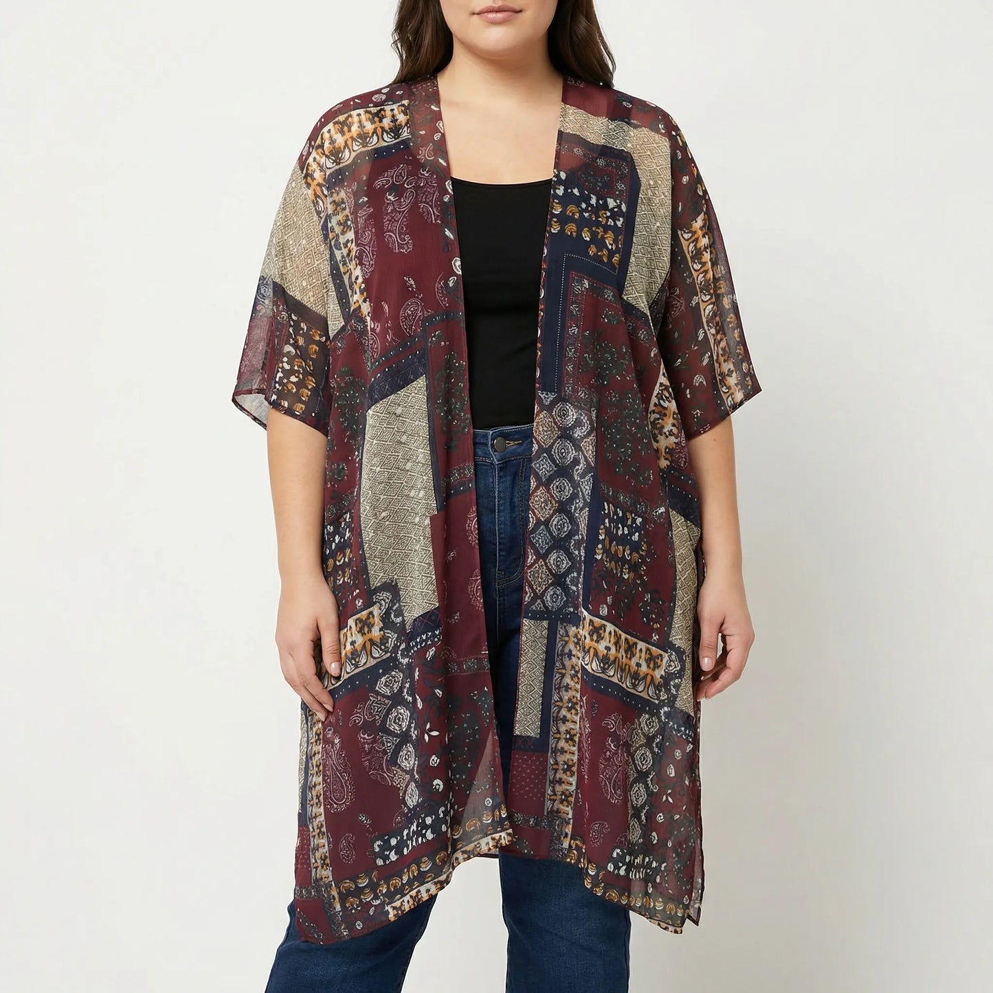 Plus-Size Bohemian Style Beach Duster - Patty