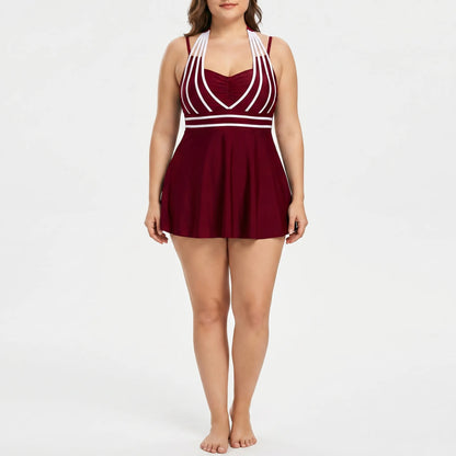Plus-Size Swim Dress With Built-In Shorts - Laura