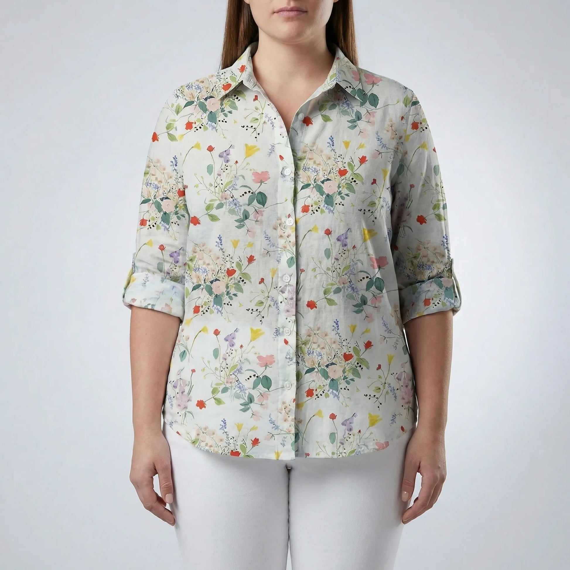 Plus Size Button-Down Woven Shirt - Joanna