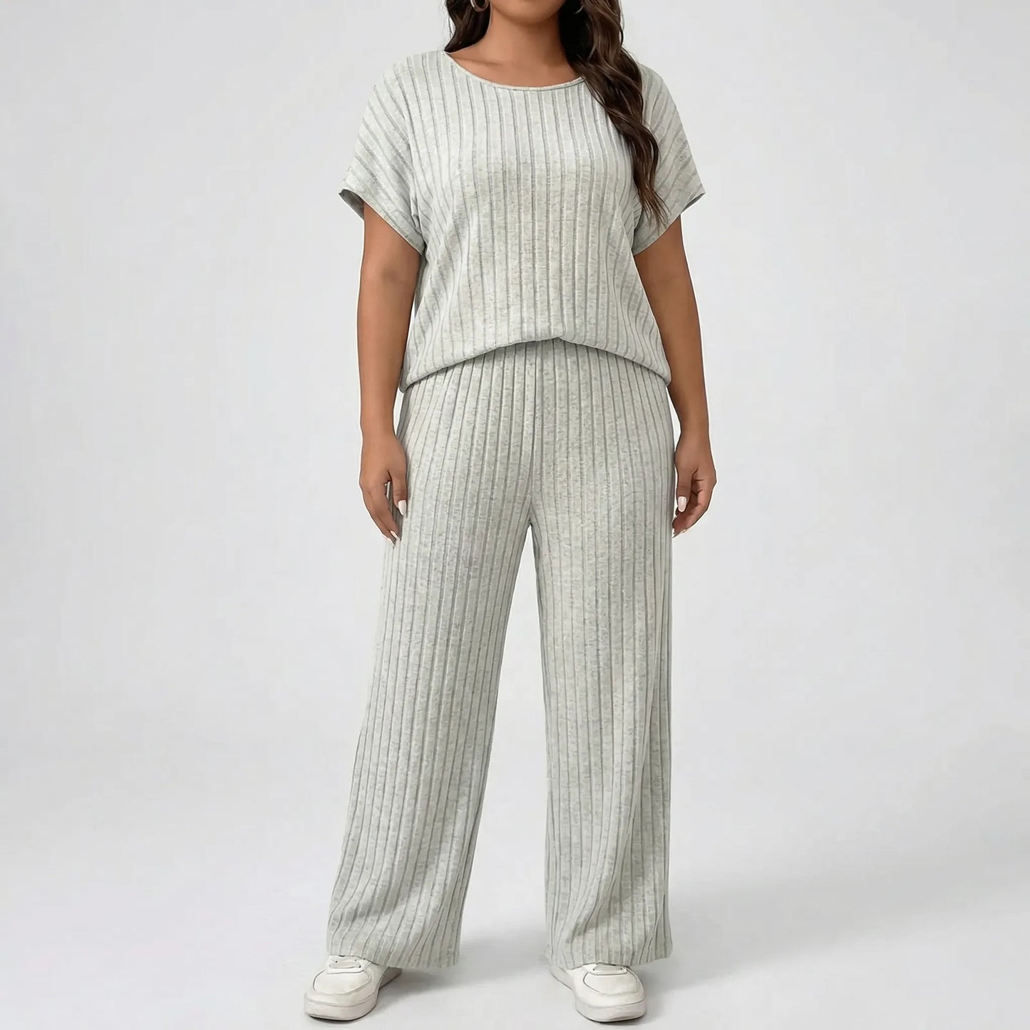 Plus Size Casual Two-Piece Outfit - Nadine