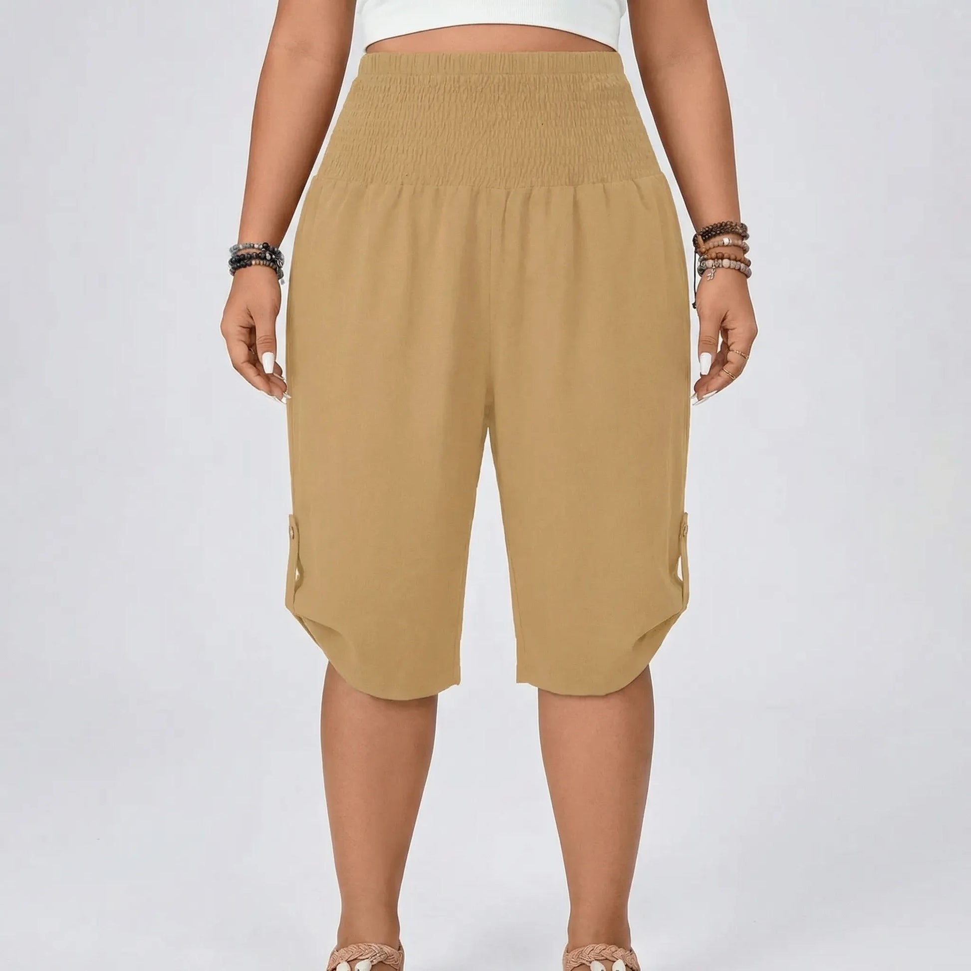 Plus Size Cropped Straight Leg Pants - Gladys