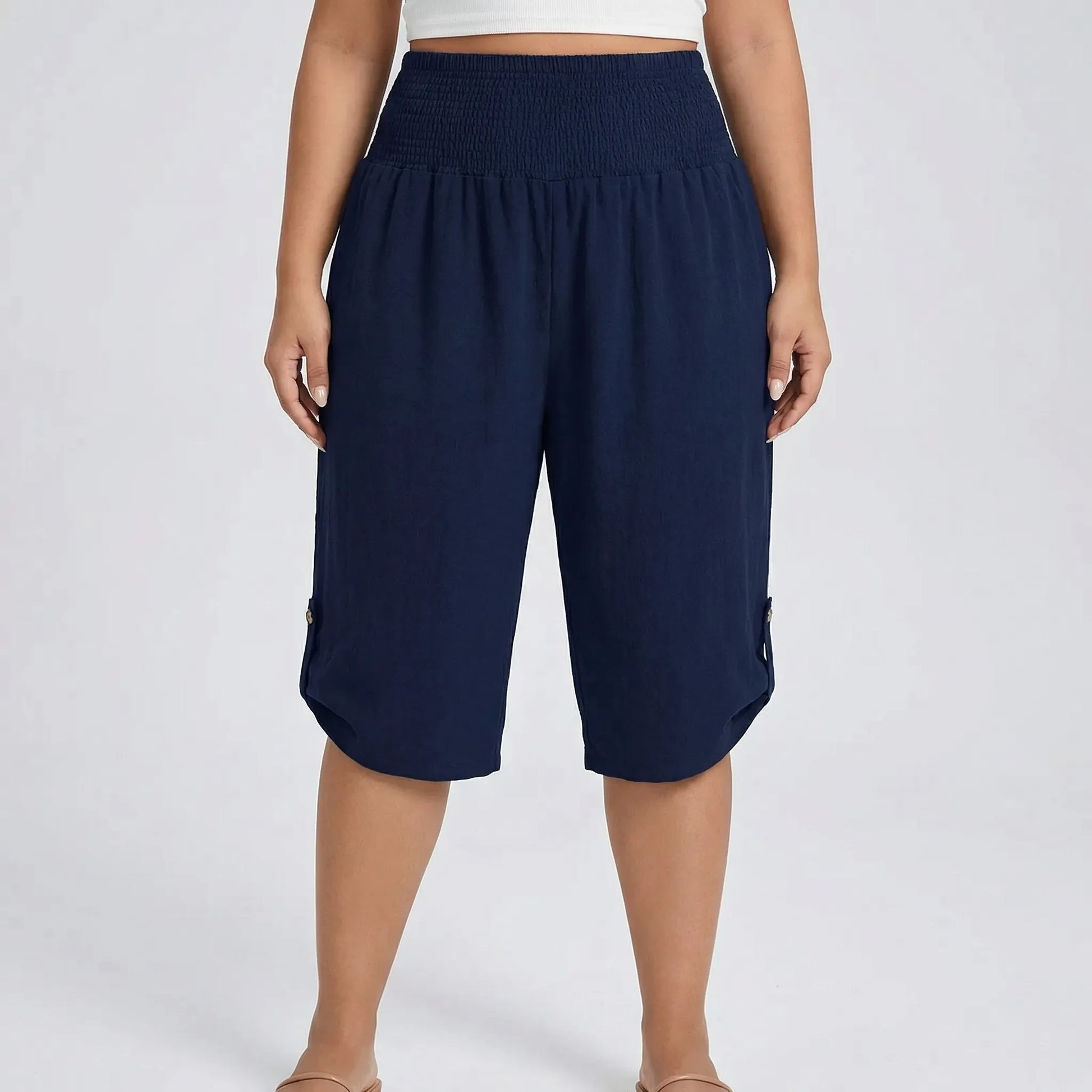Plus Size Cropped Straight Leg Pants - Gladys