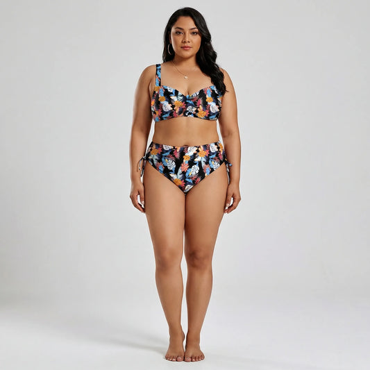 Plus Size High-Waist Bikini Set - Amanda
