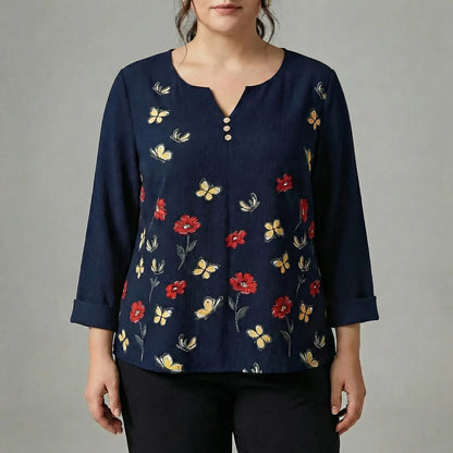 Plus Size Long Sleeve Casual Top - Stella