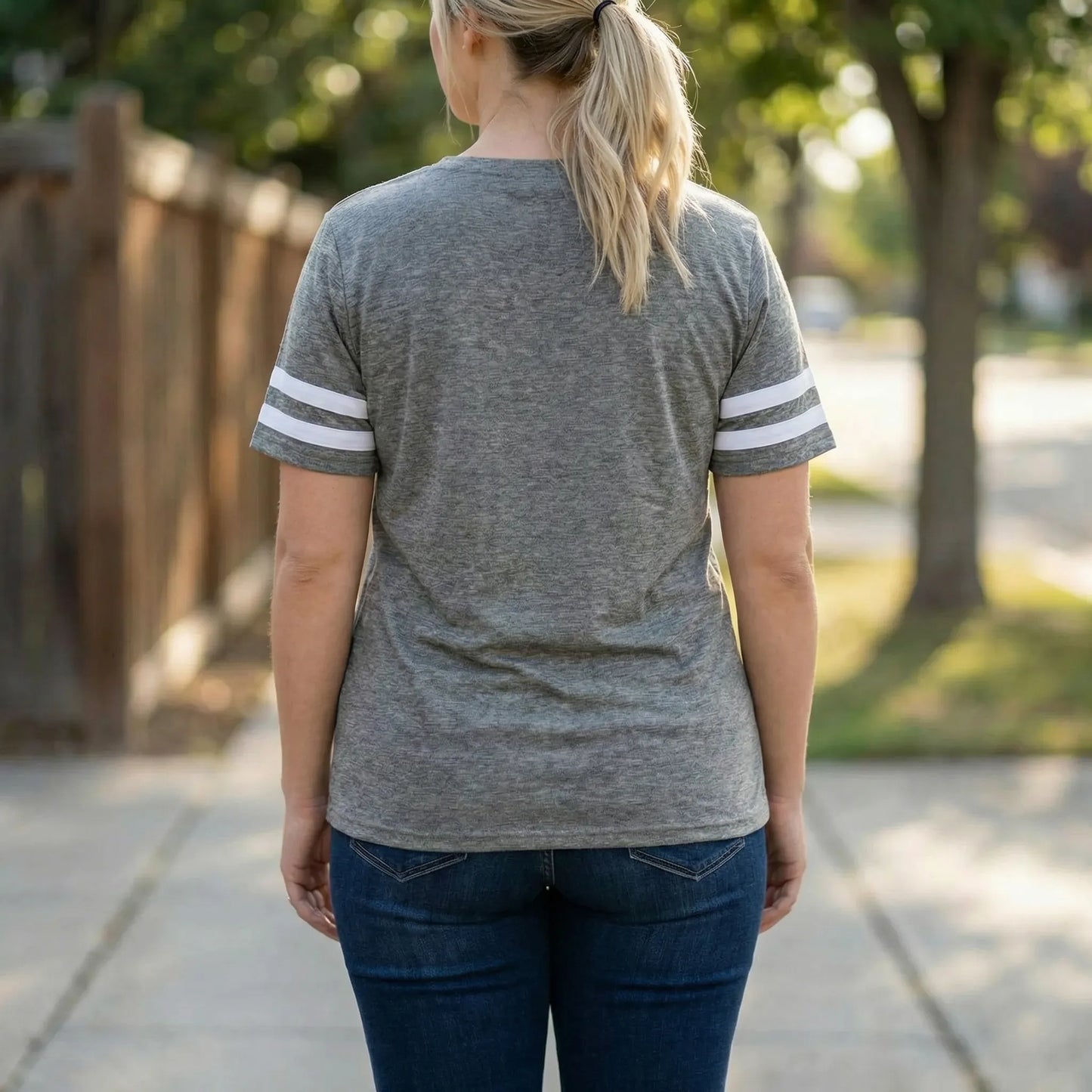 Plus Size Loose V-Neck Tee - Lorraine