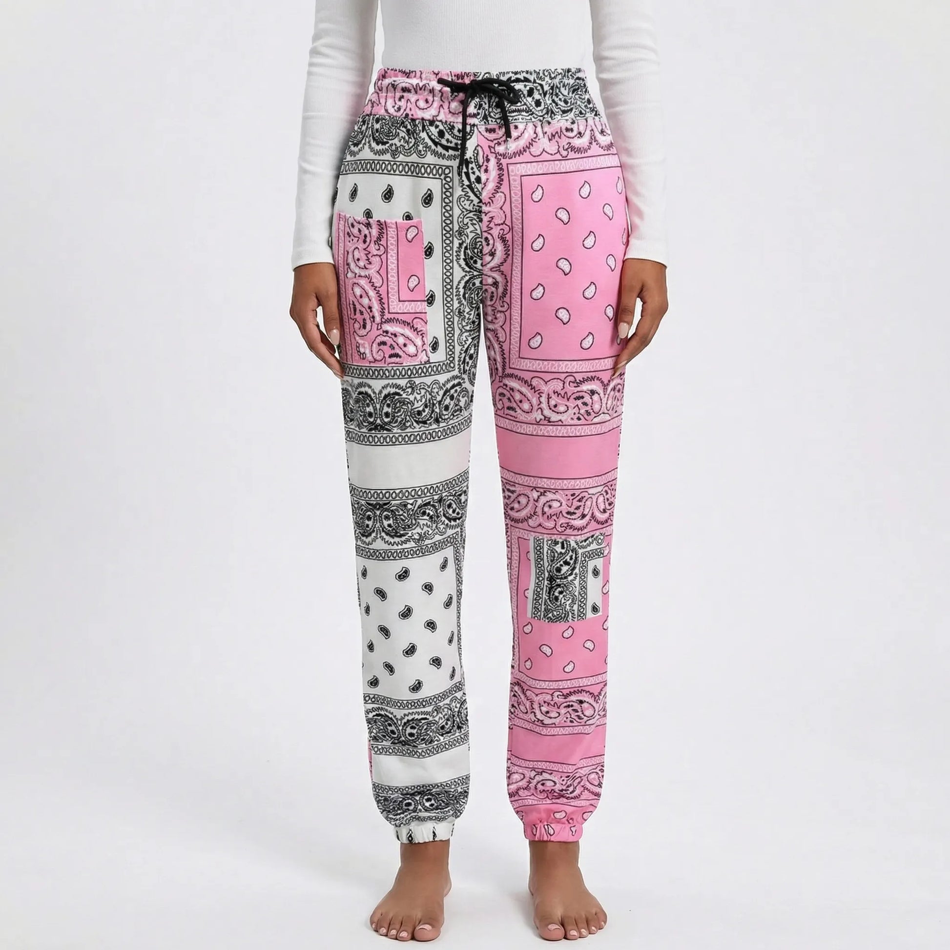 Plus Size Paisley Print Jogger Pants - Laverne