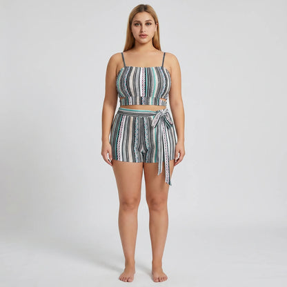 Plus Size Patterned Swimsuit - Lorena