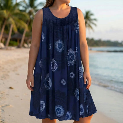 Plus Size Printed Beach Dress - Christie