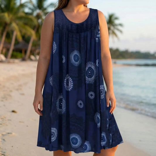 Plus Size Printed Beach Dress - Christie