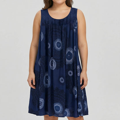 Plus Size Printed Beach Dress - Christie