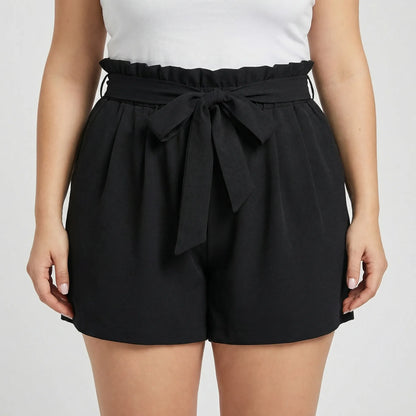Plus Size Ruffle Waist Shorts - Jeannie