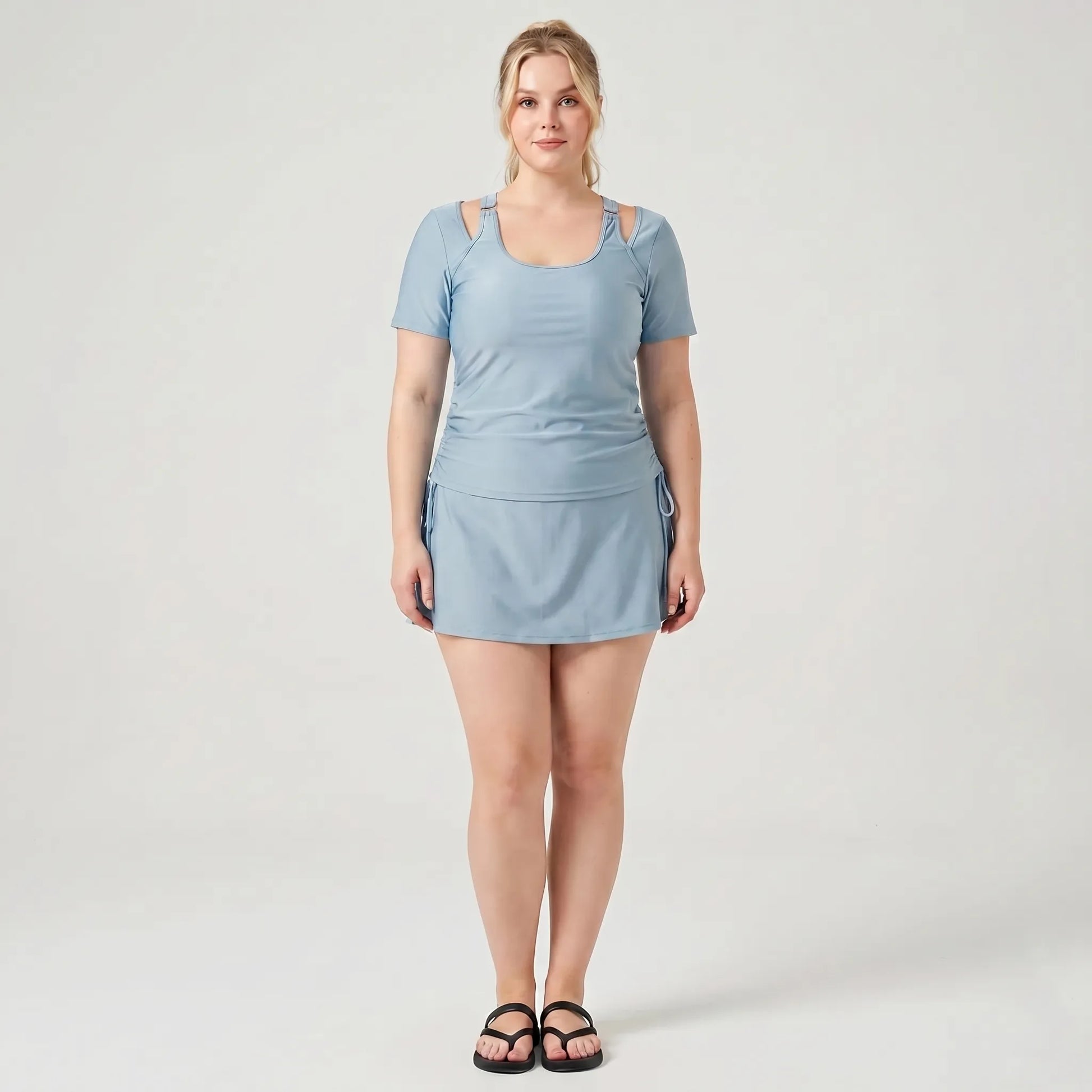 Plus Size Skirted Swimsuit Set - Sally