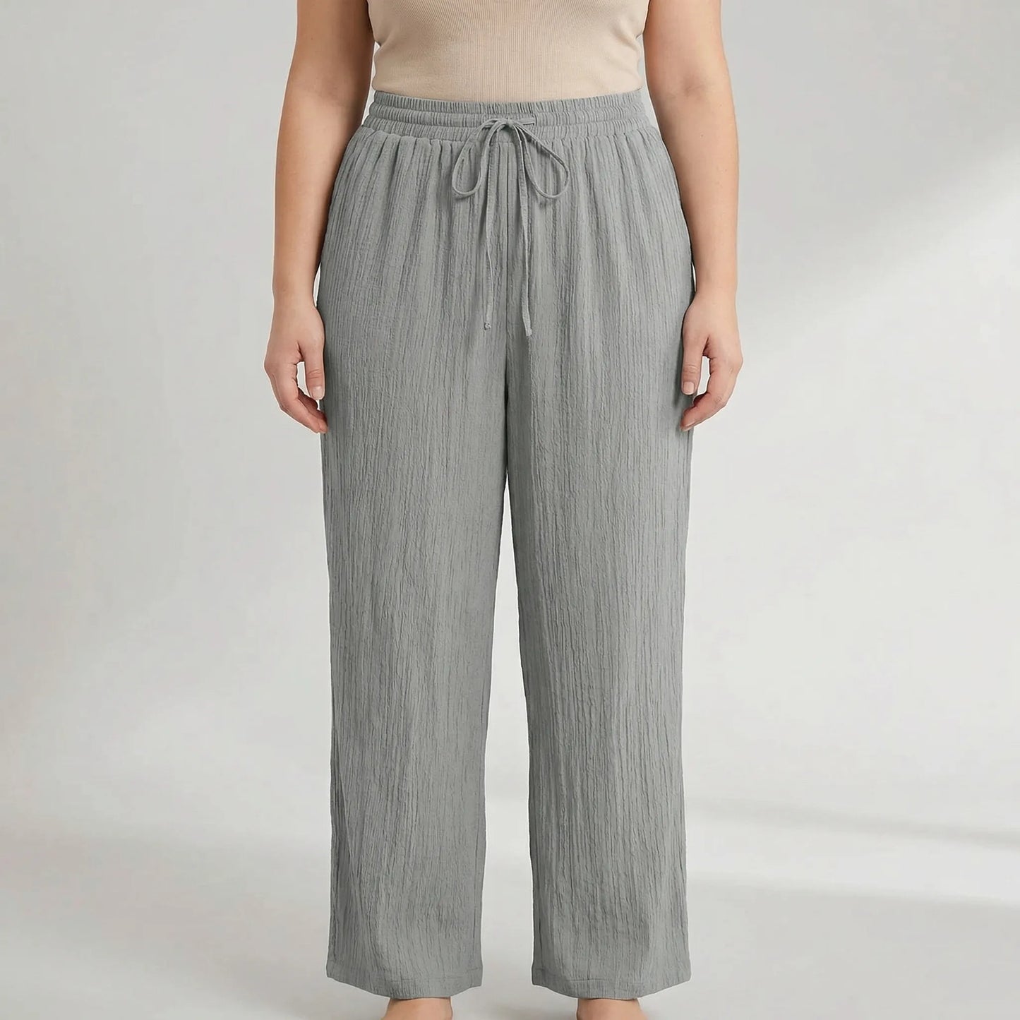 Plus Size Wide Leg Casual Pants - Tonya