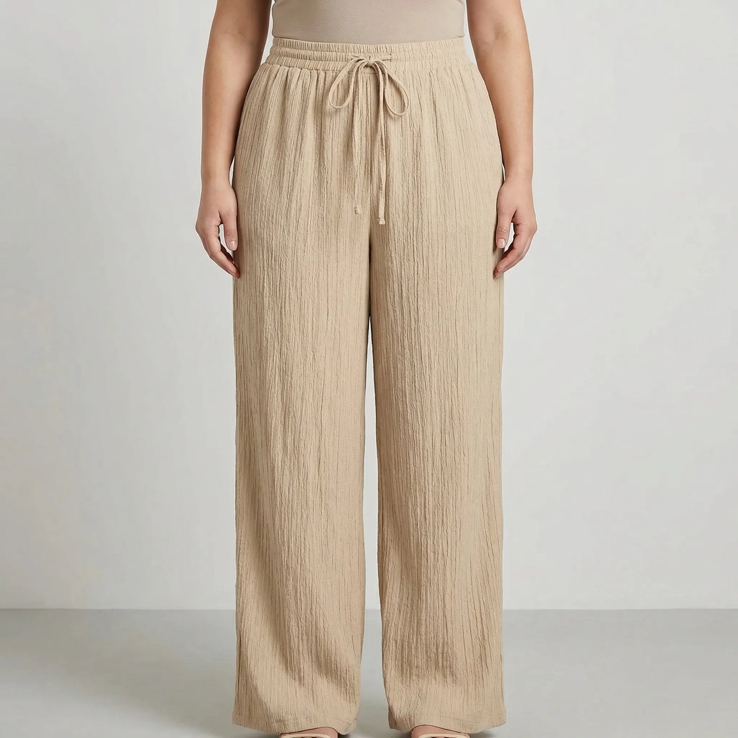 Plus Size Wide Leg Casual Pants - Tonya