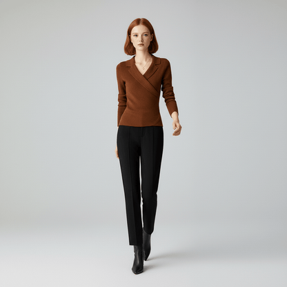Pullover Mit Drapiertem V-Ausschnitt - Catharina