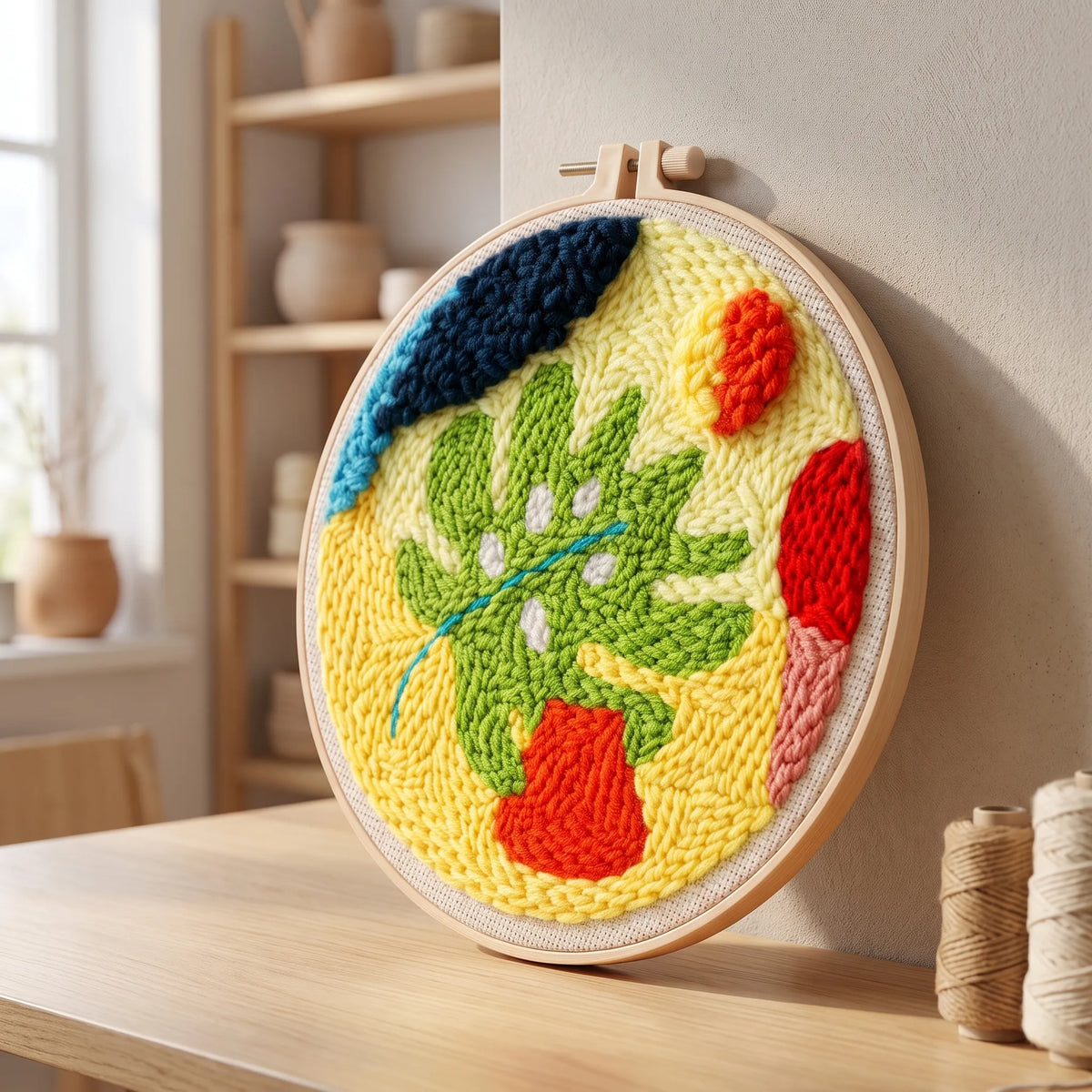 Punch Needle Borduur Set Met Bloemen - PunchyKit