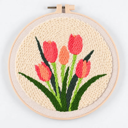 Punch Needle Borduur Set Met Bloemen - PunchyKit
