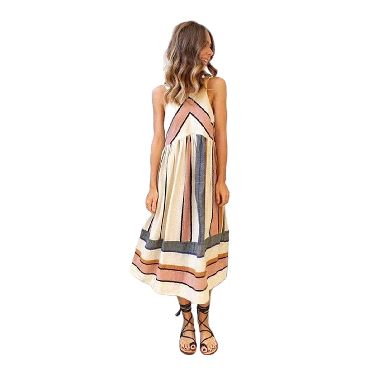 Stijlvolle zomerjurk zonder mouwen in vintage-look - RetroFlair