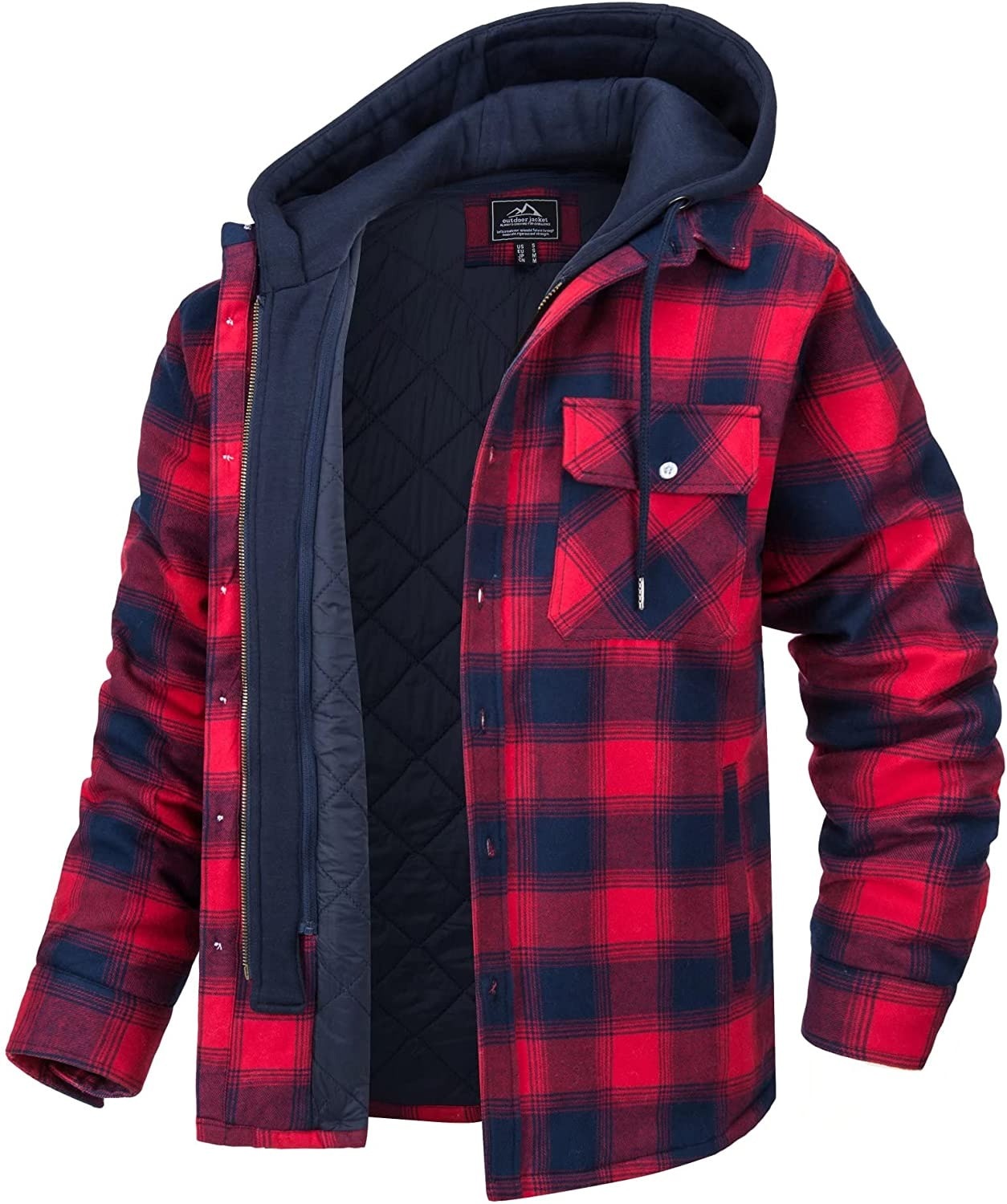 Geruit Heren Vest met Capuchon en Warme Voering - Ethan