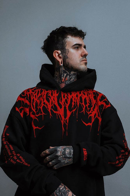 Oversized Heavy Hoodie met Print – Damon