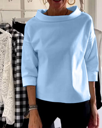 Relaxed Fit Roll-Neck Women's Top - Joanne